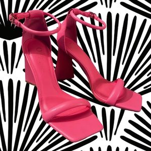 Hot pink Barbie strappy heels